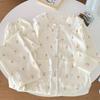 Small Fresh Flower Doll Collar Pajamas Women'S Spring And Autumn Cloud Cotton Long-Sleeved Loungewear Set