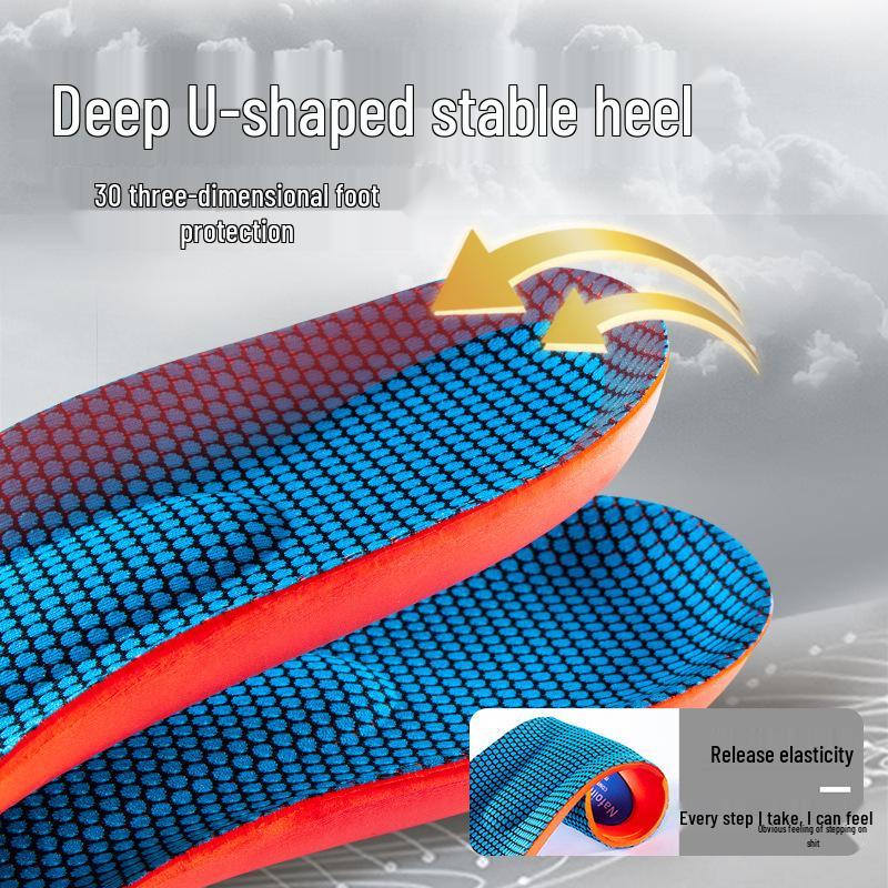 Men's Summer Military Training Shock-Absorbing Sweat-Resistant Insoles for Flat Arches