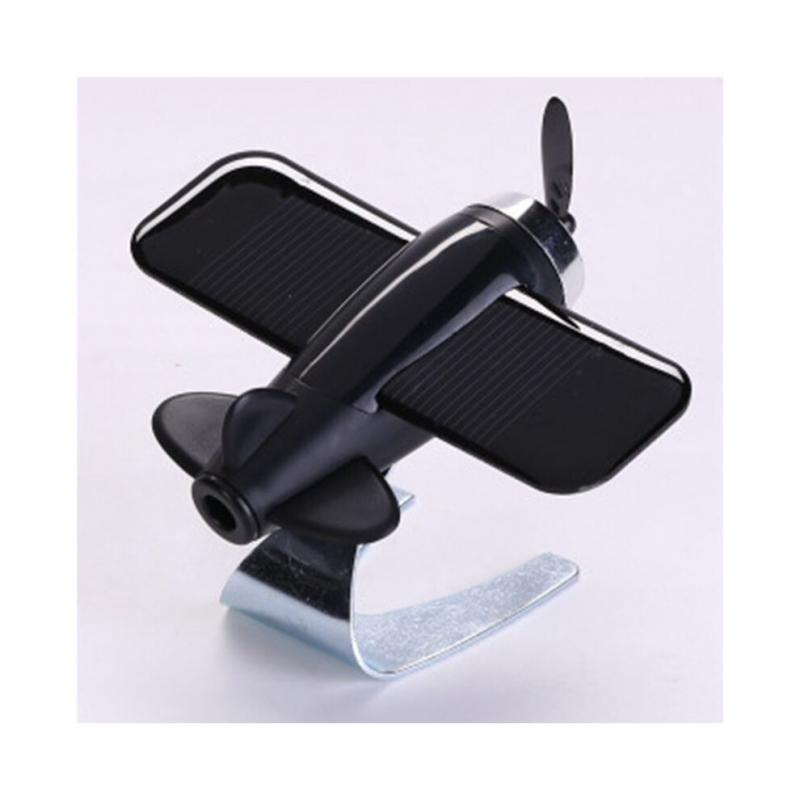Solarbetriebenes Rotierendes Flugzeug, Dekorative Ornamente, Luftreiniger, Geschenk für Flugzeugliebhaber, Heim- und Schreibtischzubehör, Schwarz