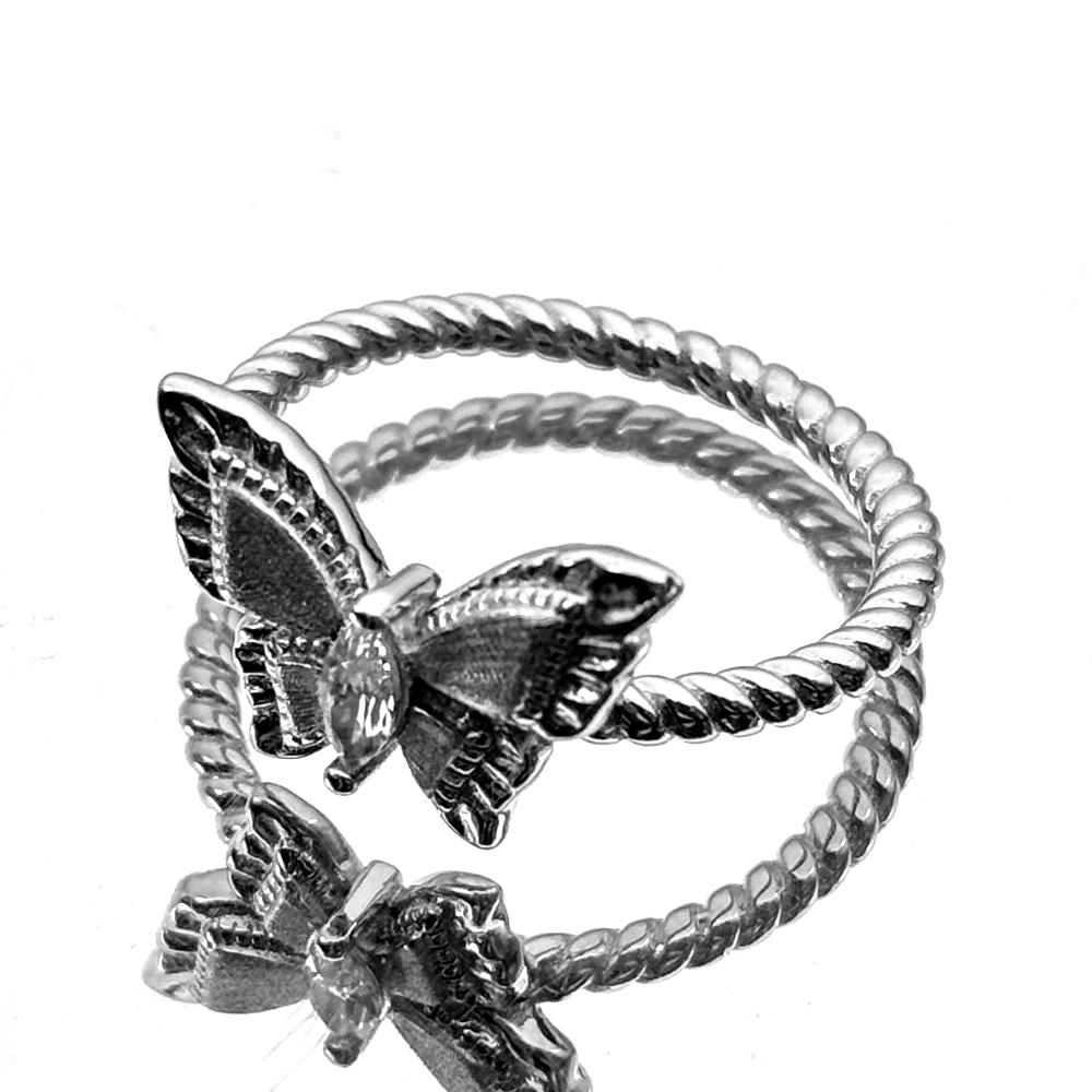 925 Sterling Silver Butterfly Ring For Women Wedding Luxurious Exquisite Crystal Female Elegant Anniversary Finger Jewelry Gifts