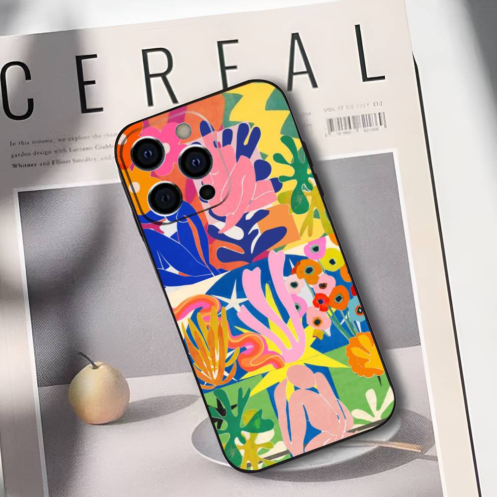 Master of Color Henri Matisse Painting Phone Case For IPhone 17,16,15,14,13,12,11,Plus,Pro,Max,Plus,XS,soft case Black silicone