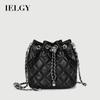 Ladies Messenger Bag Diamond Chain Drawstring Bucket Bag
