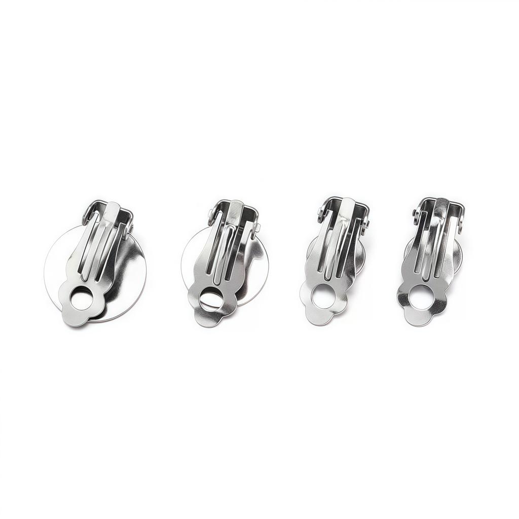 Stainless Steel Decorative Frog Ear Clip Components No Ear Holes Round Tray Ear Clip Earrings DIY Handmade Ear Jewelry Findings