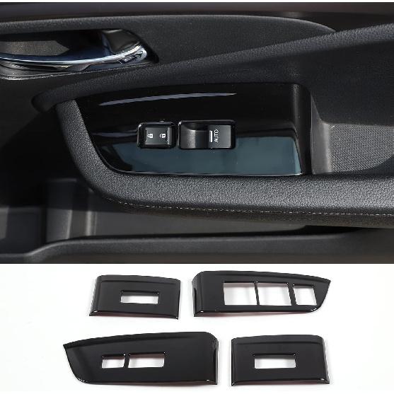 4PCS Window Lift Switch Panel Frame Cover Trim for Honda Pilot 2016-2022/ Passport 2019-2023, ABS Material Car Door Window Glasses Lifter Button
