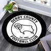 Derby County FC Logo Printed Round Rug, Non Slip Washable Circular Carpet For Living Room Bedroom Playroom, Sports Fan Decor, Holiday Birthday Gift