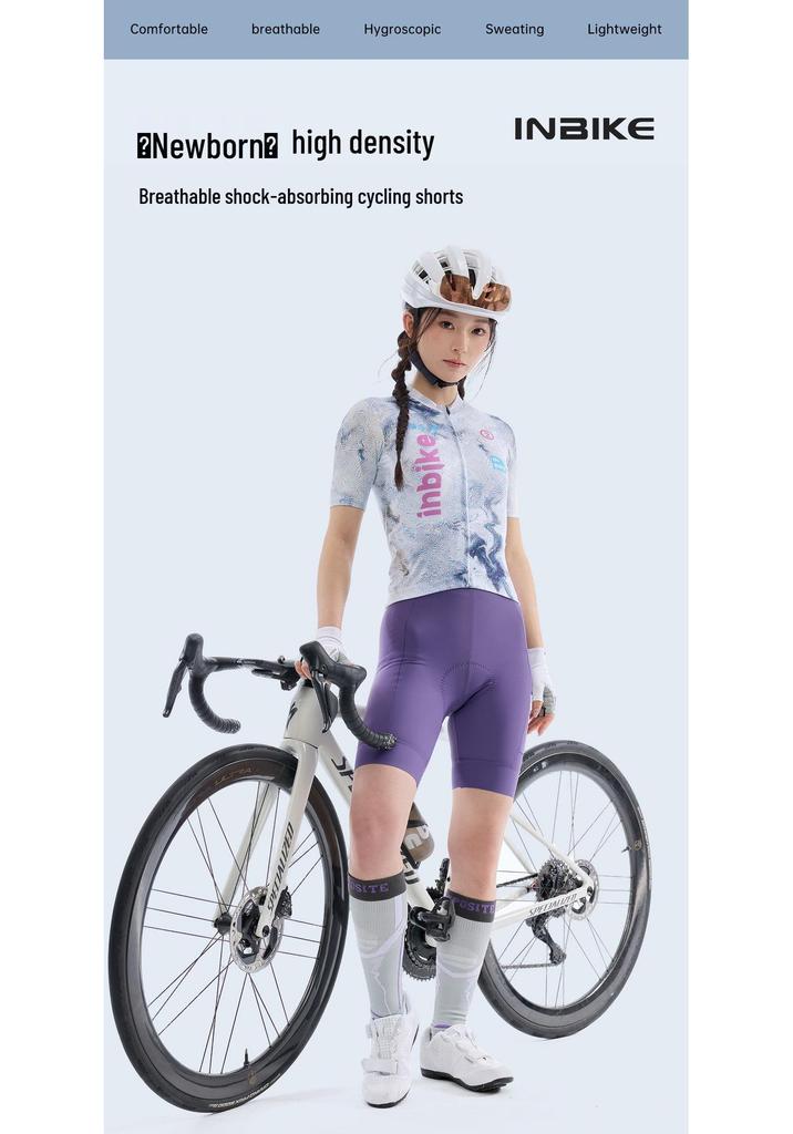 Women's High-Waist Pocket Cycling Bib Shorts for Spring/Summer