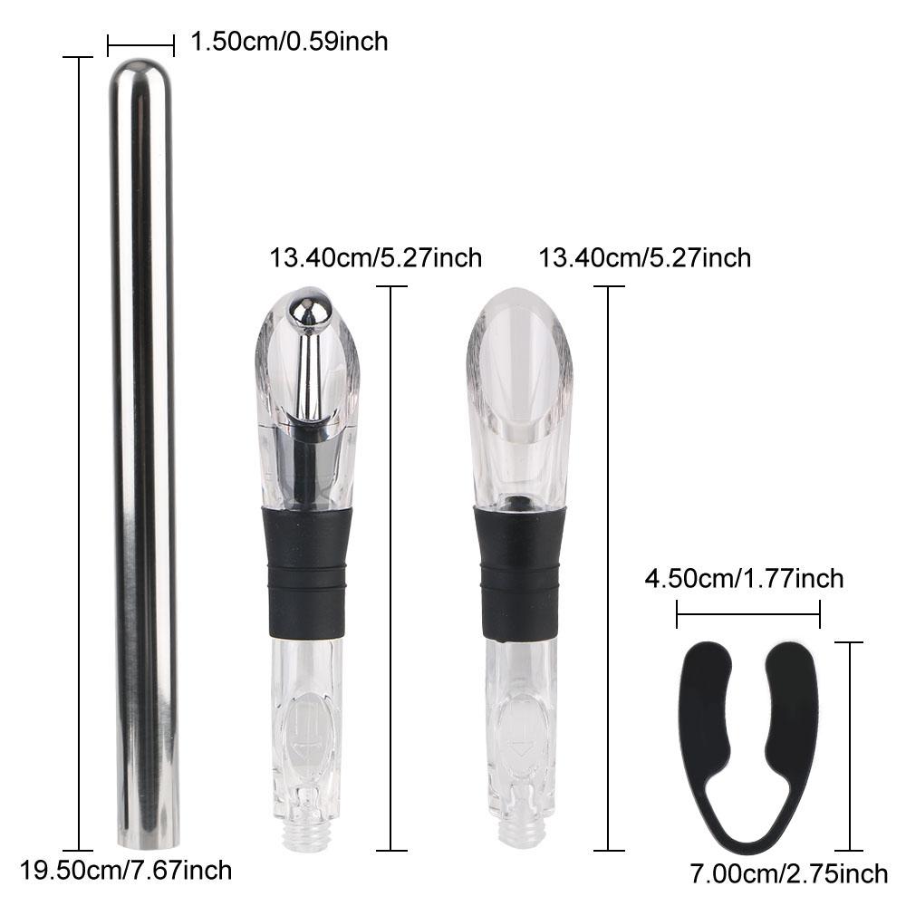 Chladiaca tyč na pivo Chladič ľadového vína 4 v 1 Barové príslušenstvo Nerezová mrazená tyč Chladenie vína s nalievačom na víno+zátkou+rezačom