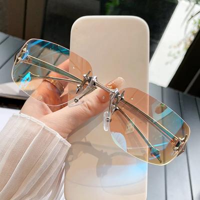 Bezrámové Módní Sluneční Brýle pro Ženy Retro Trend Bezrámové Kovové Sluneční Brýle Ochrana proti Modrému Světlu Party Cestovní Sluneční Brýle