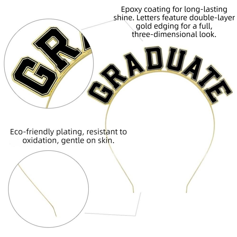 Double Layer Graduation Shoulder Strap Gold Edging Hot Stamped Graduate Sash Digital Printing One Size Fits Graduation Crown