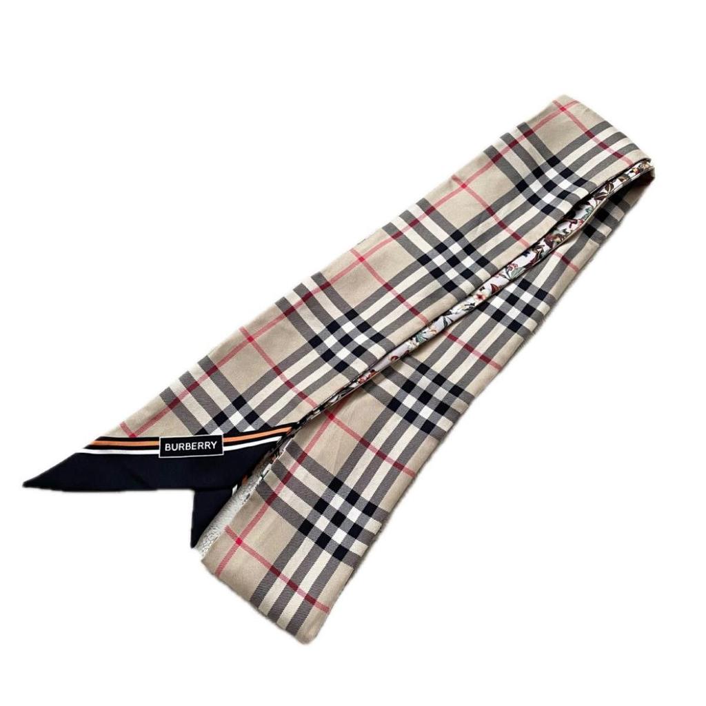 Used BURBERRY Skinny Scarf Floral Nova Check