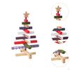 Christmas Tree Statue Wood Figurine Collectible for Home Decor Tabletop Ornament Sculpture