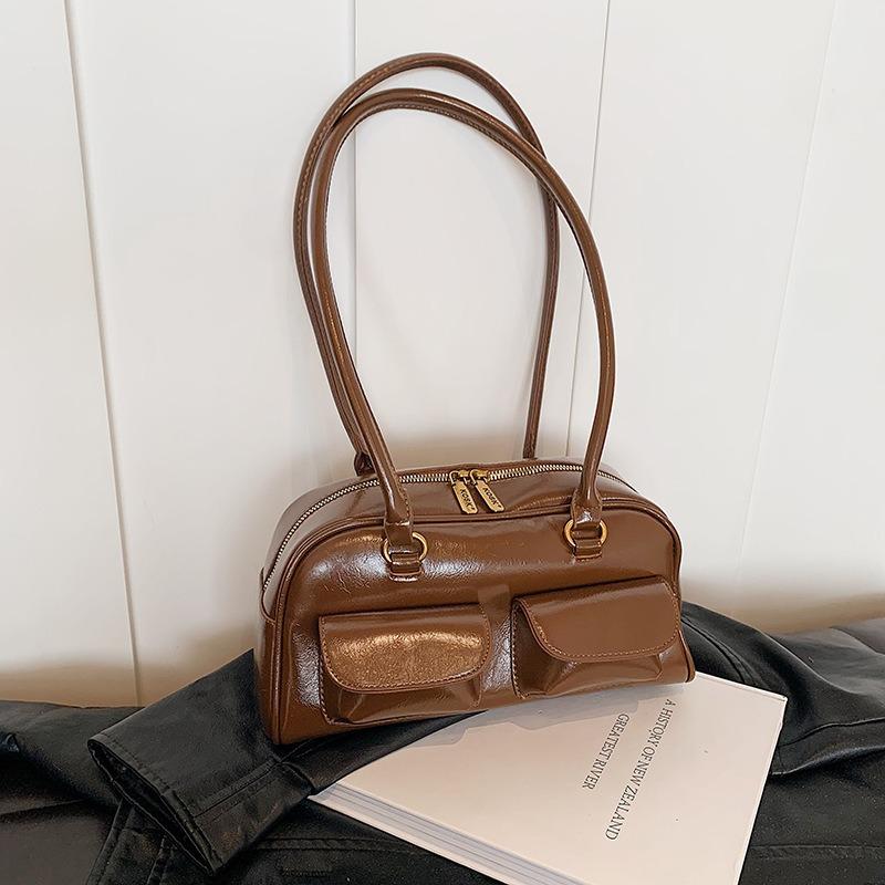 

Ретро сумка подмышку женская новая высококачественная текстура сумка-тоут на плечо нишевая большая вместимость портативная сумка для поездок на работу