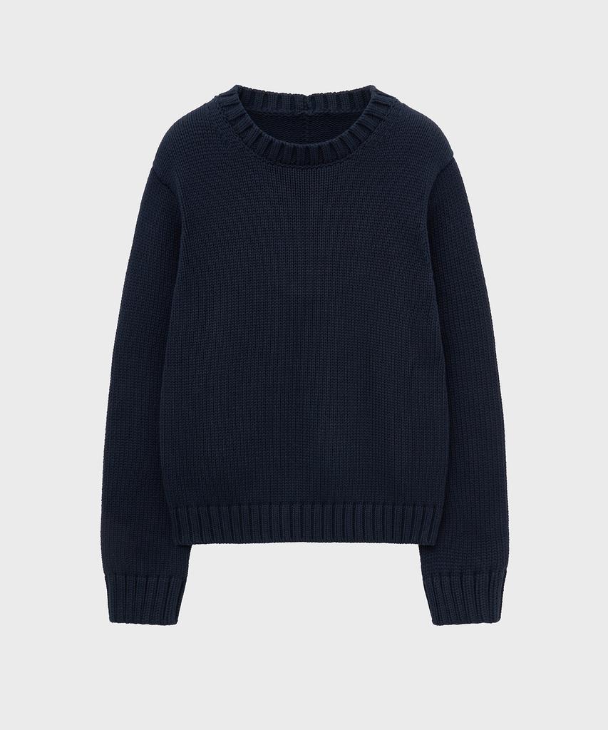 NOIRER Low Gauge Heavy Crop Knit (Navy)