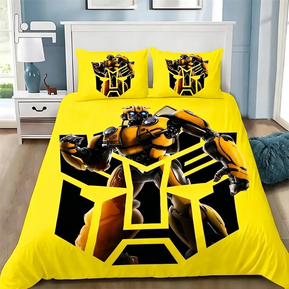Duvet Cover Pillowcase Bedding Set Anime Transformers Autobot Adult BoyGirl Bedroom Decoration Children Single Double Large Size