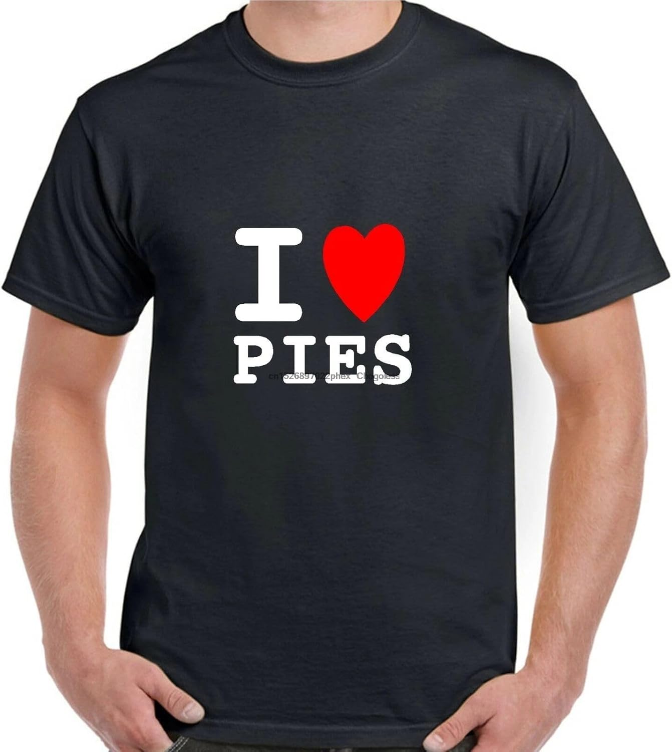I Heart Love PIES T Shirt BNWT Choose Colours Fun Retro Novelty stag Party M чёрный
