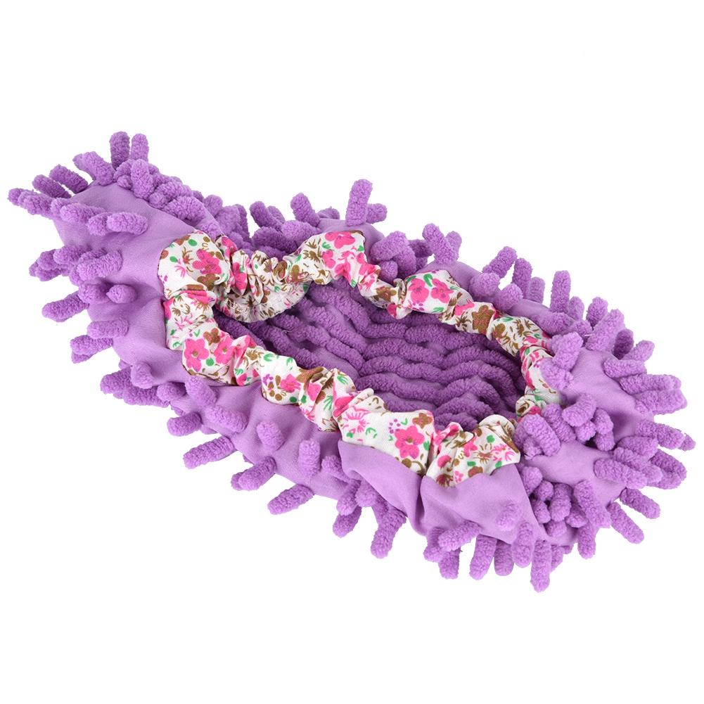 1 Piece Reusable Detachable Washable Household Floor Cleaning Slipper Mop Shoes Cover (Coffee)