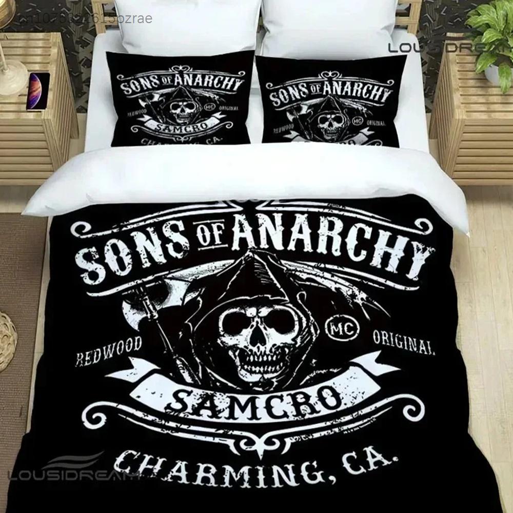 Sons Of Anarchy Retro Bedding Set For Bedroom Soft Modern Bedspreads Comefortable Kids Duvet Cover Quilt Cover And Pillowcase