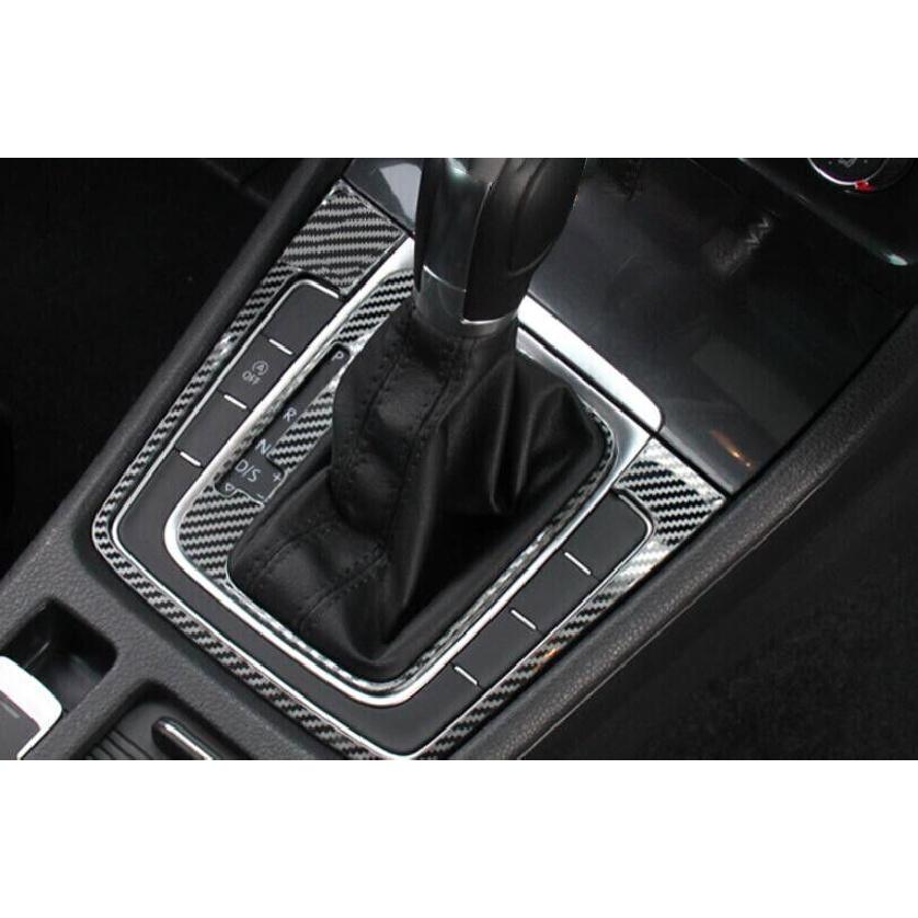 Central Console Gear Shift Panel Trim Steel For VW Golf MK7 14-2019 Carbon Fiber