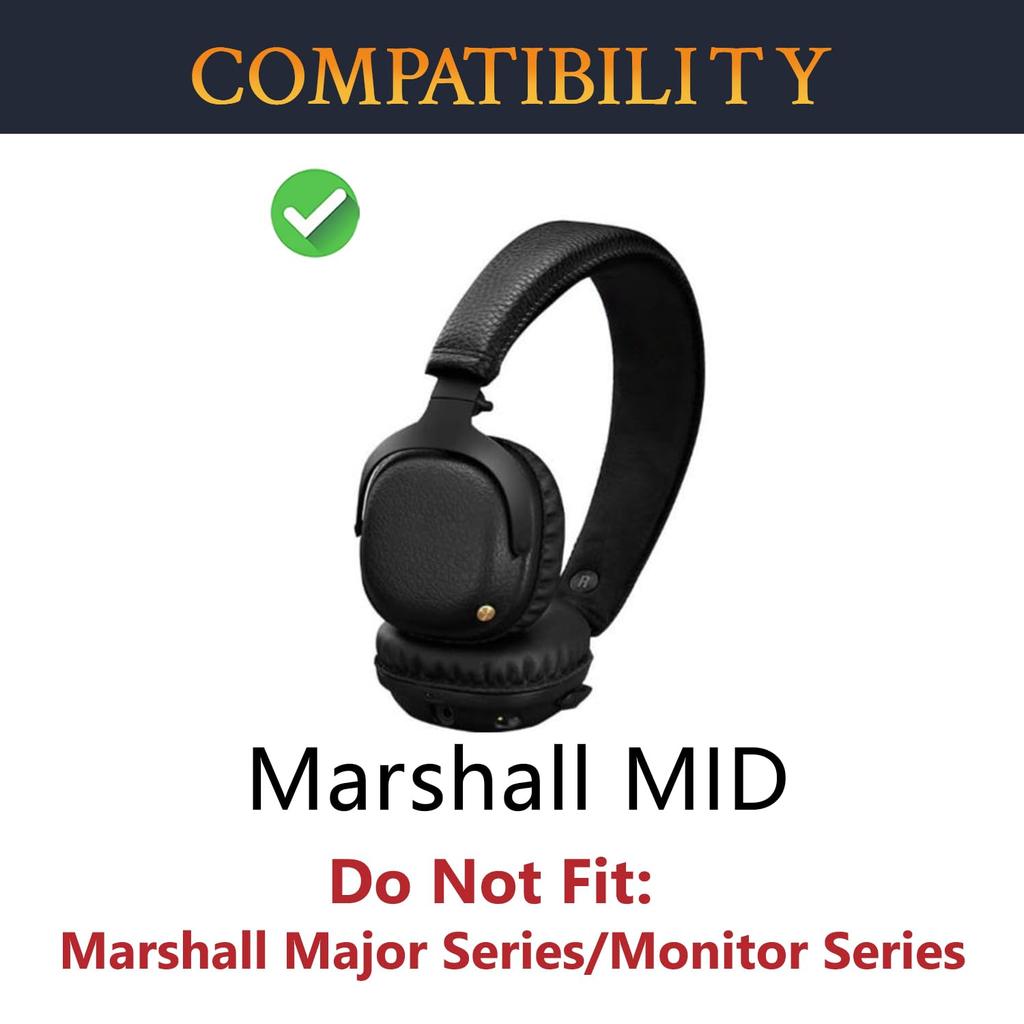 SOULWIT Cooling Gel Ear Pads/Ear Cushions for Marshall Mid ANC Active Noise Cancelling Wireless Headphones, Replacement Ear Pads, Cooling Pads, Black