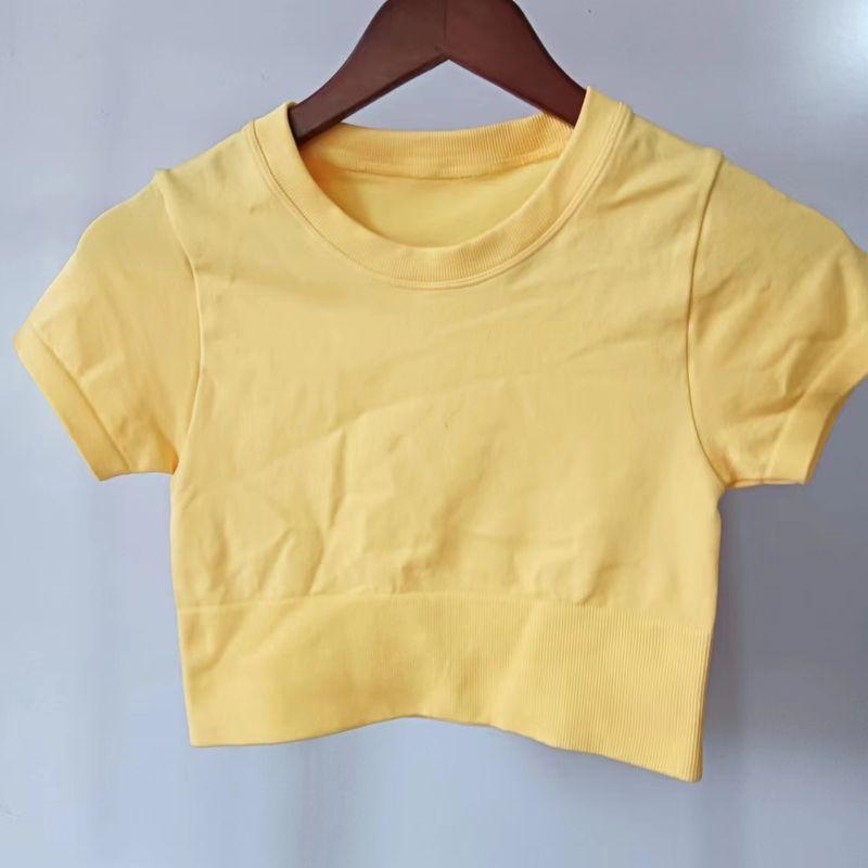 

Защита от солнца Быстросохнущий Топ для упражнений Женская одежда для тренировок Костюм для йоги с коротким рукавом Футболка для бега Летняя блузка Дышащий Женский короткий рукав Golden M