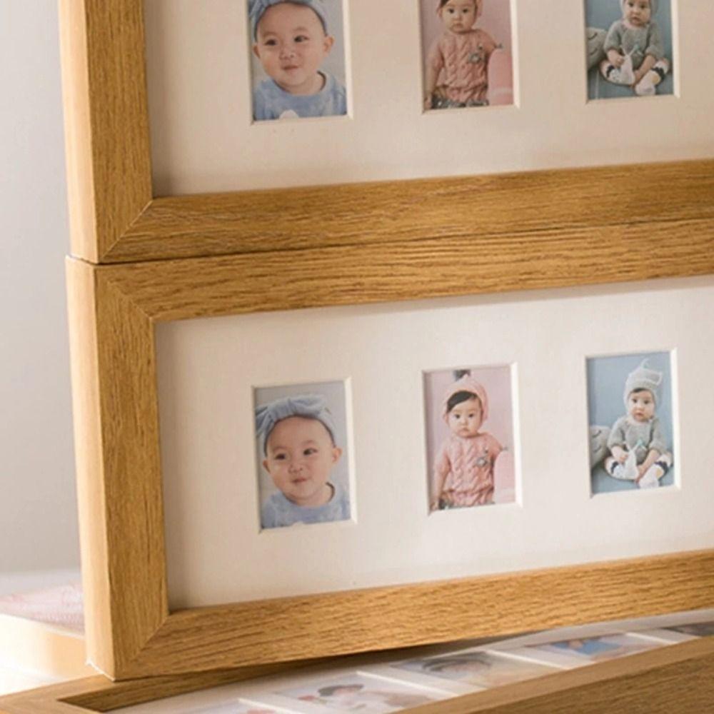 Mini Baby Growth Photo Album Frame Wooden Memorial Photo Frame Picture Frames Home