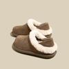 Women wear fluffy snow boots with one foot in winter velvet cotton shoes, and women's warm thick soles increase in height