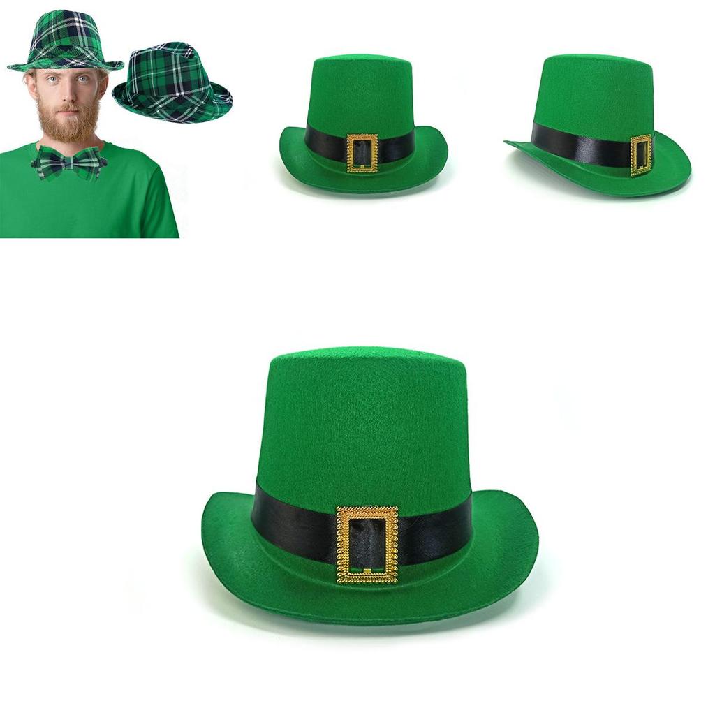 Adult Irish Leprechaun St. Patrick's Day Green Hat Shamrock Fancy Dress Access