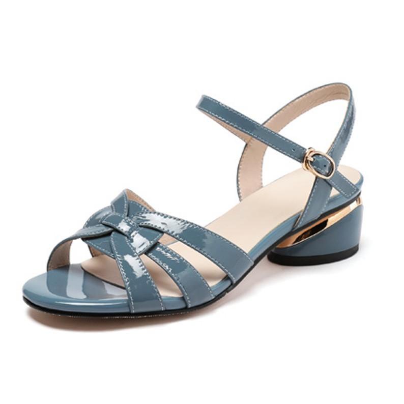 Damskie okrągłe z odkrytymi palcami paski krzyżowe niski blok masywne obcasy sandały bez pięty sukienka na imprezę letnie czółenka buty z paskiem na kostce sandały na obcasie dla kobiet