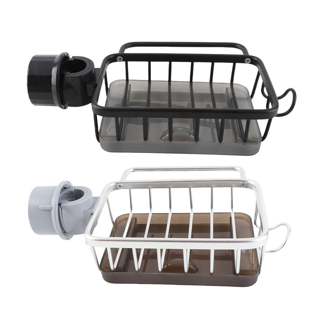 Stainless Steel Sink Organizer with Drip Tray Multifunctional for Sponge Soap Brush Sink Caddy Holder Space Saving