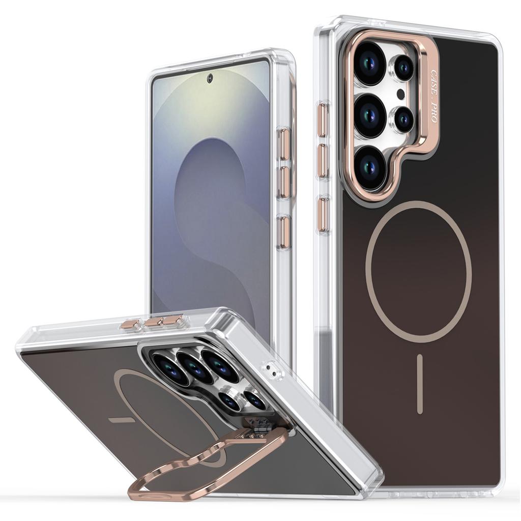 For Samsung Galaxy S24 Ultra Case Compatible with MagSafe TPU+Acrylic Gradient Phone Cover with Kickstand