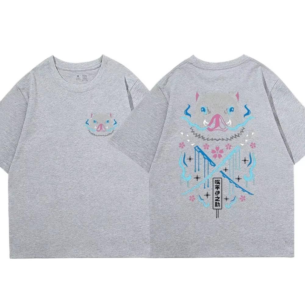 Summer Men's Anime Demon Killer T-shirt Cotton Short Sleeve Japanese Anime Beast Fitness Top High Quality Casual Street