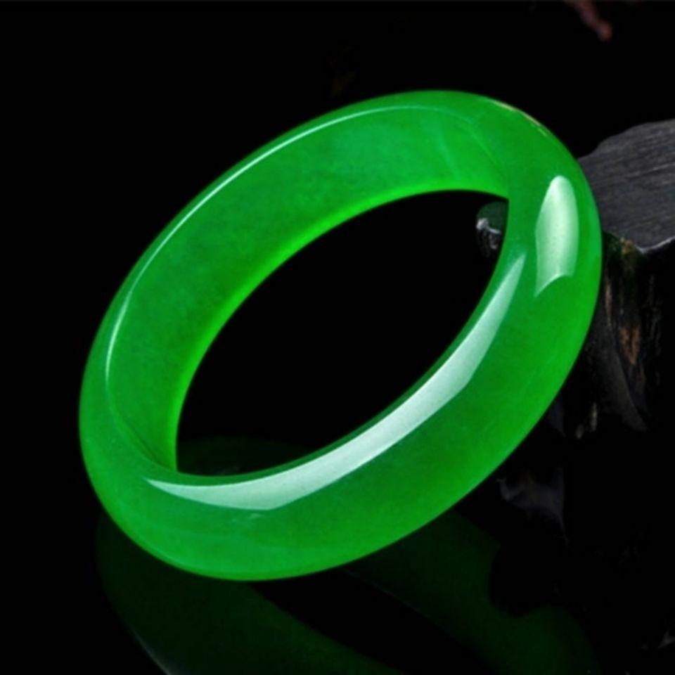 Imperial Green Burmese Jadeite Bracelet – Full Green, Ethnic Style, High-Grade Ice-Waxy Texture Gift.