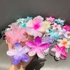 Perlmuttfarbene Bunte Eierblumen-Haarkralle Damen Farbverlauf-Pferdeschwanz-Haarklammer Barrette Haarnadel Mädchen Haarschmuck