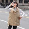 Daunen Baumwollweste Damen Locker Einfarbig Ärmellose Jacke Mantel Damen Schwarz Weiß Warme Westen Herbst Leichte Weste Winter
