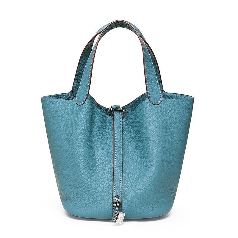 Vegetable Basket Bag Women's High-quality Leather Exquisite Bucket Bag, Niche Large-capacity Women's High-end Handbag