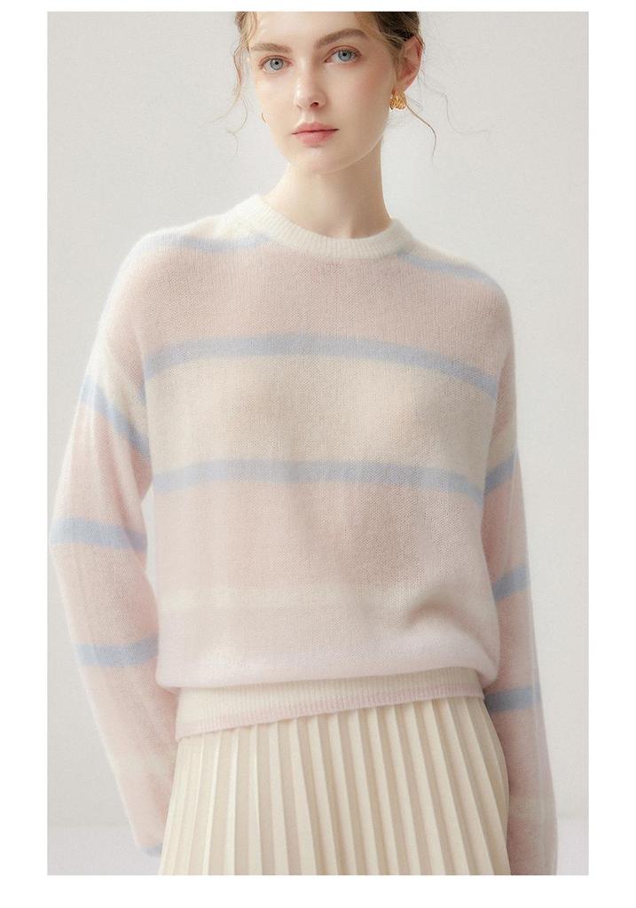 Women's Seven-Gauge Pure Cashmere Pullover - Loose Knit Sweater for Autumn and Winter