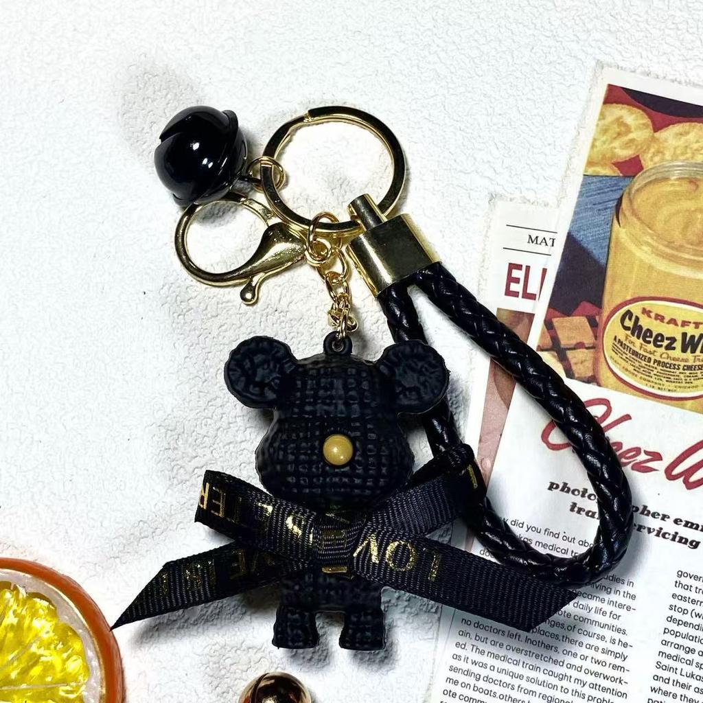 Trendy Woolen Bear 3D Keychain Pendant for Girls' Schoolbags & Backpacks