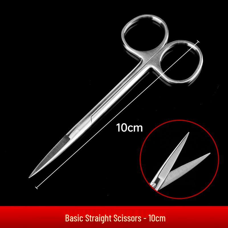 Stainless Steel Ophthalmic Surgical Scissors - Straight/Bent Tip, Sharp for Suture Removal