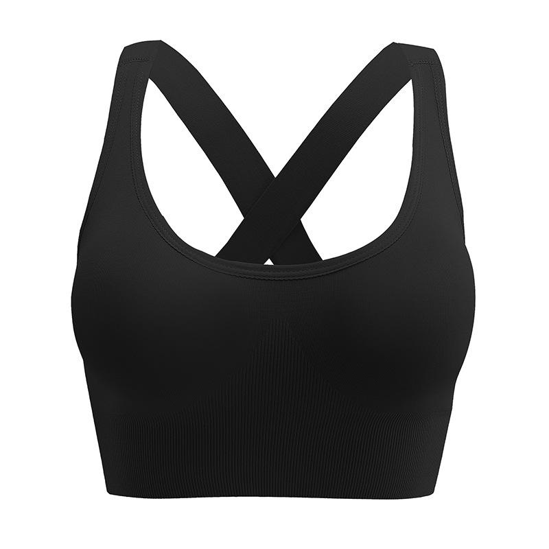 Women's Outer Wear Back Thin Section of The Yoga Fitness Sports Gathered Non-marking One-piece Vest Type Shockproof Underwear