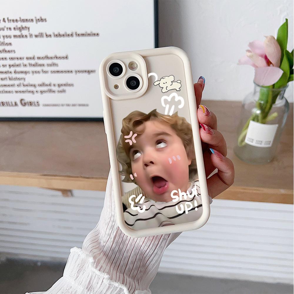 European and American funny rolling eyes girl iPhone mobile phone protective case Apple 15promax matte silicone 17 soft case