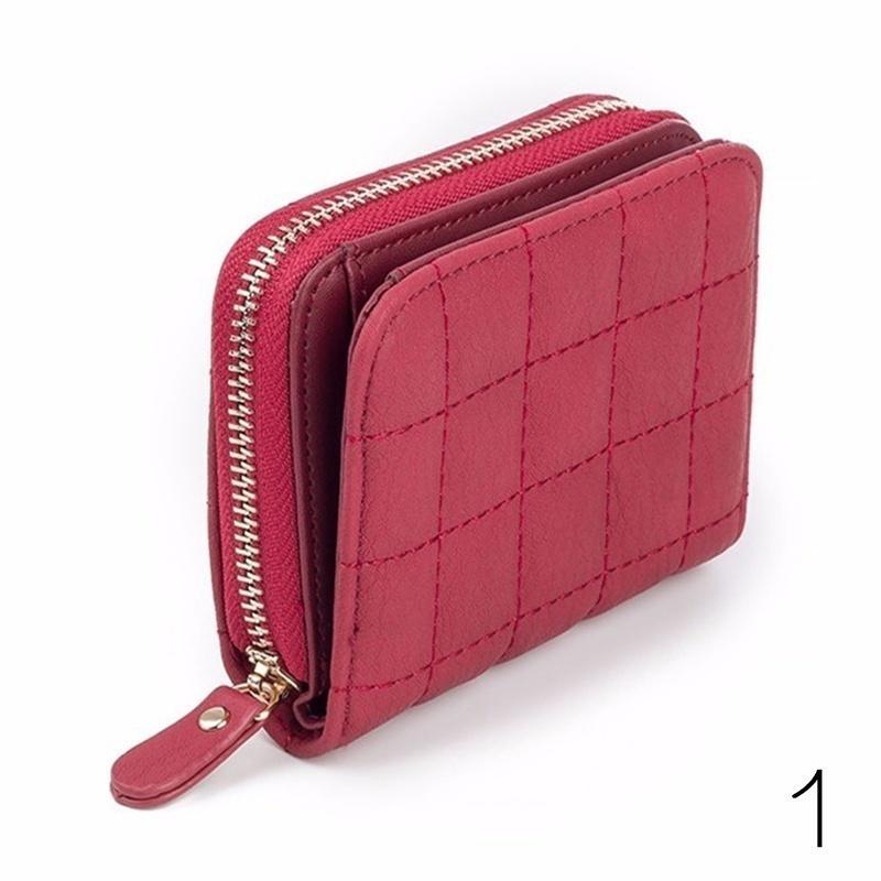 Women Short Wallets PU Leather Female Purse Plaid Cardholder Wallet Fashion Small Women Zipper Wallet With Purse