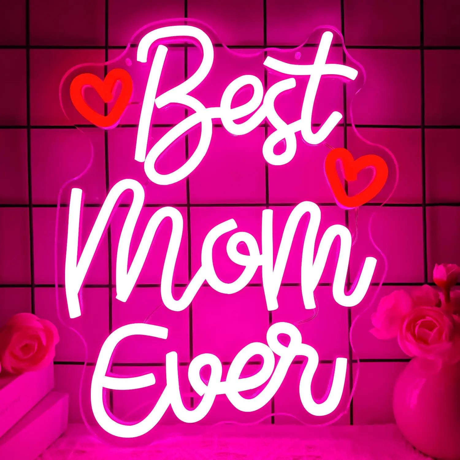Mothers Day Neon Sign Best Mom Ever Led Dimmable Happy Mothers Day Best Mom Ever Gifts for Birthday Mother S Day Decorations