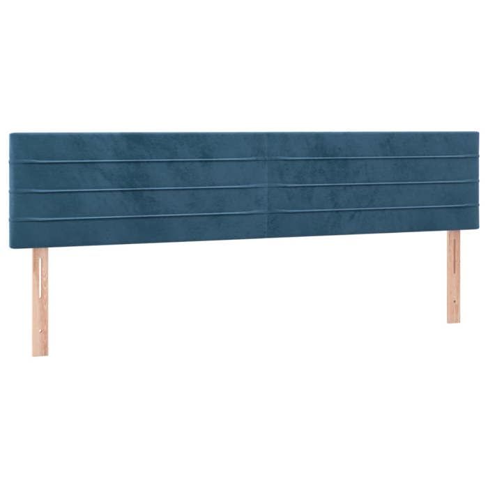 VidaXL 2x Têtes de Lit Meubles de Chambre à Coucher Accessoires de Lit Simple Têtes de Cadre de Lit Intérieur Bleu Foncé 346184