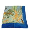 Hermes African Animal Pattern Silk Calle 90 Scarf Blue Silk Used