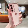 Suitable for Samsung S25ULTRA Side Electroplating Love Mobile Phone Case A14 Silicone All Inclusive A54 Protective Case