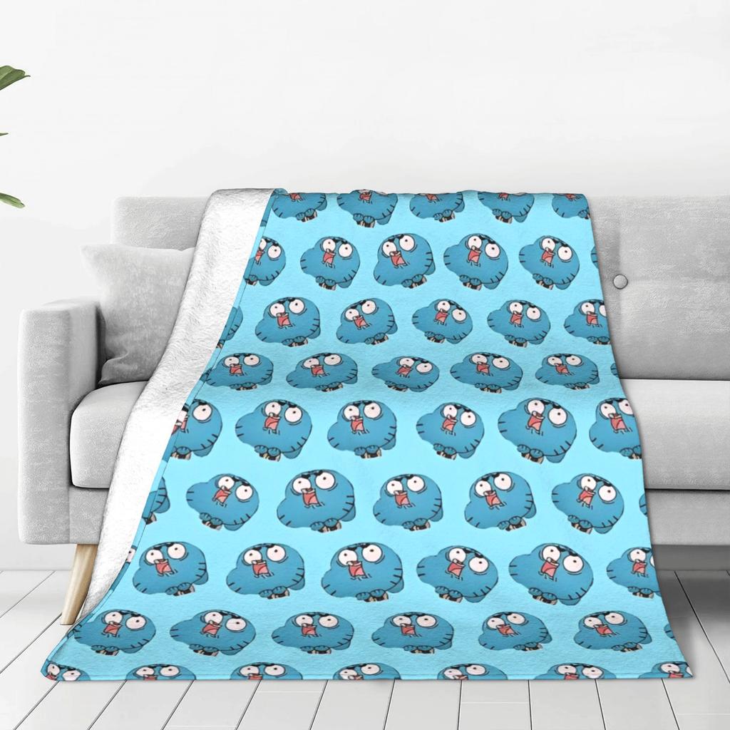 Kaugummigesicht Cartoon Decken Fleece Weiche Kuscheldecke für Draußen Reisen Bettteppich