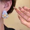 Personality Starfish Ear Studs Oil Drip Copper Star Dangle Earrings Starfish Shell Earrings  Daily