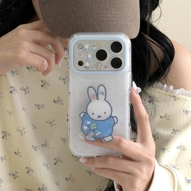 Adorable Rabbit Stand Case for iPhone 17/16 Pro Max/15 Pro