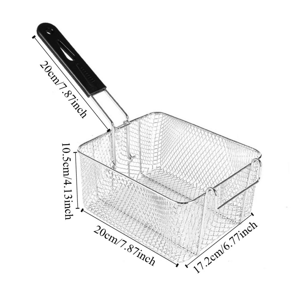 Nonstick Deep Fryer Stainless Steel Camp Food Container Portable Fryer Basket  Gathering