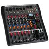 Depusheng DX6 DJ Sound Controller Interface with USB Drive and Computer Recording, 6-Channel Studio Audio Mixer - XLR Microphone Jack, 48V Power, RCA